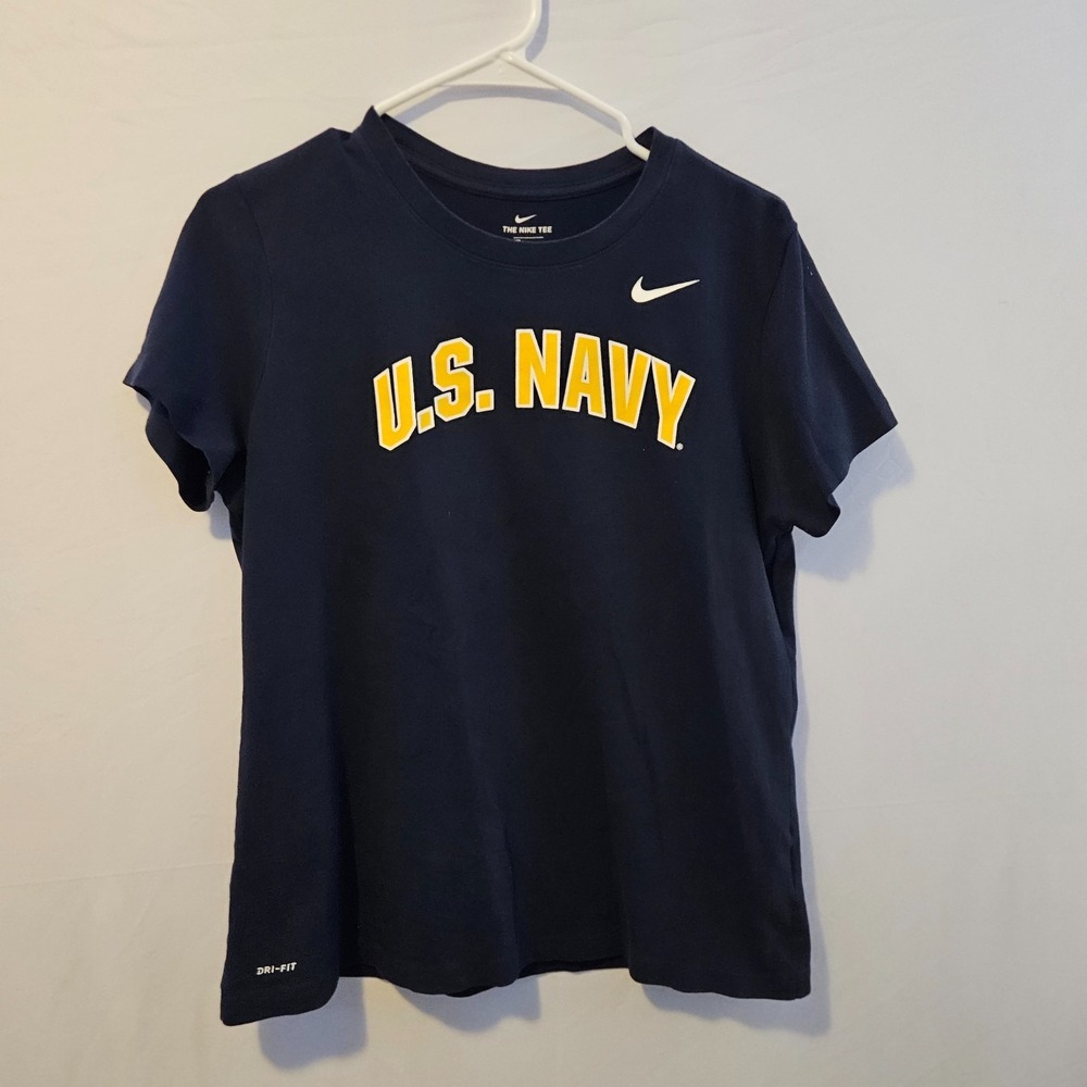 Nike Dri-Fit United States Navy  T-Shirt Women Size Large Light Weight U.S. NAVY
